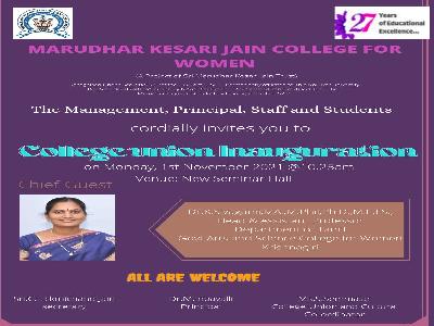 College Union and Fine Arts Association Committee  - College Union Inauguration on 1.11.2021