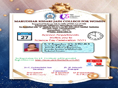 MKJC Science Departments - Science Day Celebration 2021 on 27.2.2021