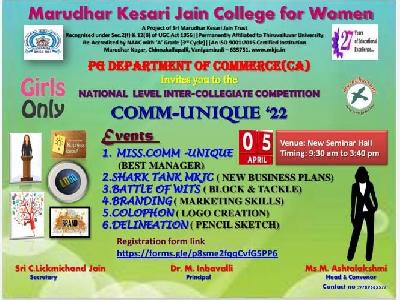PG Department of Commerce(CA) - National Level Inter-Collegiate Competition 