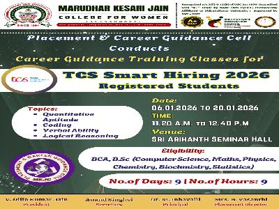 Placement & Career Guidance Cell - Career Guidance Training Classes for TCS Smart Hiring 2026 - 06.01.2026