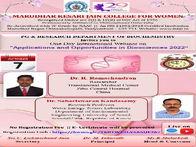 Biochemistry - International webinar on 