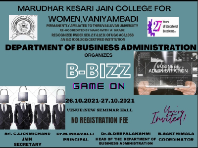 Business Administration - B -BIZZ. 26-10-2021 & 27-10-2021