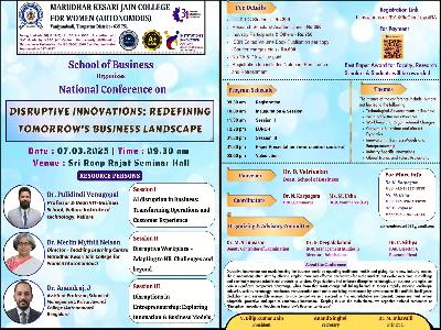 School of Business - National Conference on Disruptive Innovations: Redefining Tomorrow's Business Landscape - 07.03.2025   