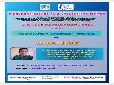 Faculty Development Cell - Five Day Faculty Development Programme on Teaching Pedagogy - 07.06.2023  