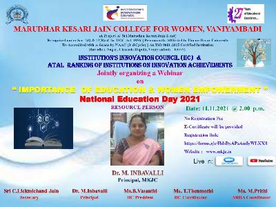 Institution's Innovation Council - Webinar on 