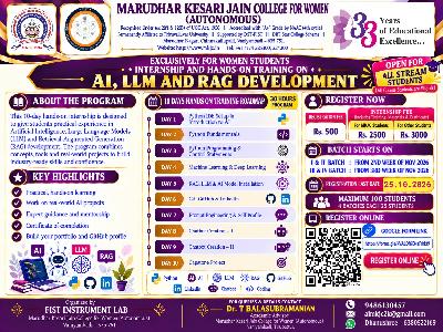 Research and Development Cell - Internship and Hands-on Training on AI, LLM and RAG Development – 25.10.2026