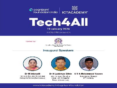 CSR Project – Tech4All Initiative, in collaboration with Cognizant Foundation India & ICT Academy, Chennai on 19.01.2026 to 12.02.2026