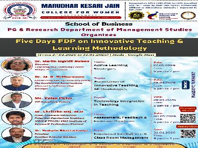  Department of Management Studies - Five Days Faculty Development Programme on Innovative Teaching & Learning Methodology  on 27.01.2026 to 31.01.2026  