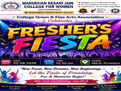 College Union & Fine Arts Association - Fresher's Fiesta on 20.08.2026   