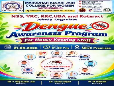 NSS, YRC, RRC, UBA and Rotaract - Dengue Awareness Program for House Keeping Staff –21.09.2026
