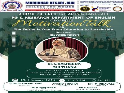Department of English -  Motivational Talk on The Future is You: From Education to Sustainable Success on 23.01.2026   