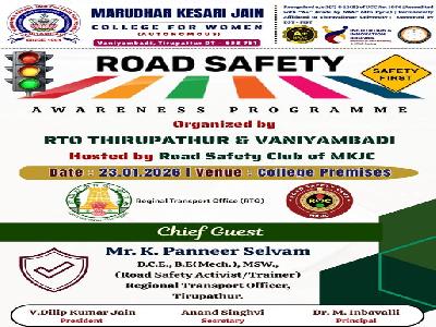 Road Safety Awareness Programme - RTO Thirupathur & Vaniyambadi Hosted by Road Safety Club of MKJC - 23.01.2026