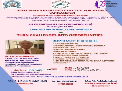Commerce CA  - One day National Level Webinar on 
