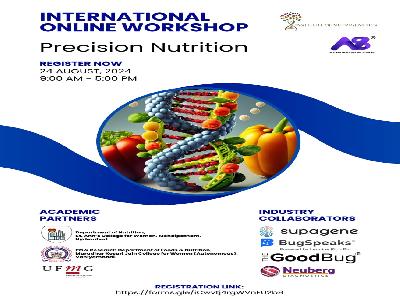 Department of Foods and Nutrition - International Online Workshop in Collaboration with Institute of  Nutrigenetics on Gut Microbiome and Personalized Nutrition – 24.08.2024