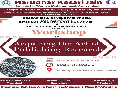 Research & Development Cell , Internal Quality Assurance Cell & Faculty Development Cell - Workshop on 