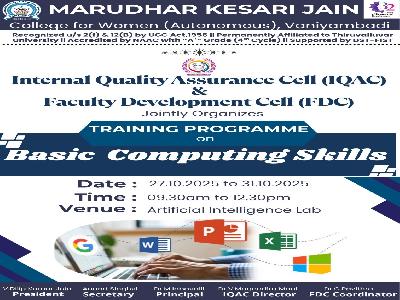 Internal Quality Assurance Cell & Faculty Development Cell - Training Programme on 