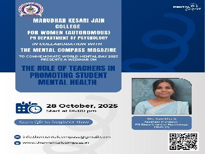 PG Department of Psychology - Webinar - World Mental Health Webinar Series 2025 -  PG Department of Psychology - Webinar - World Mental Health Webinar Series 2025 -