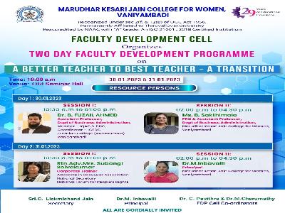 Faculty Development Cell - Two Days Faculty Development Program on 